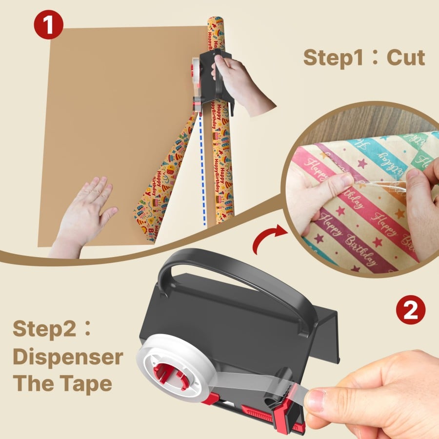 🎅Christmas Pre Sale - 49% OFF🎁Wrapping Paper Cutter & Tape Dispenser