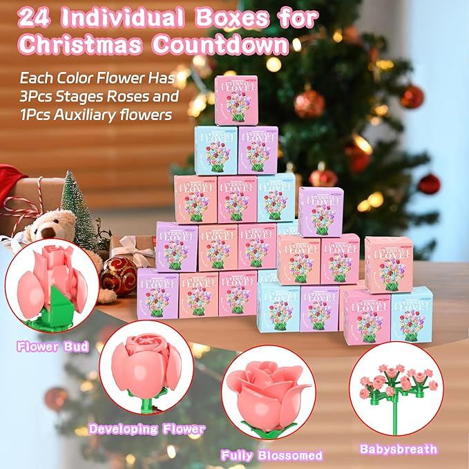 24 Days Flower Bouquet Christmas Advent Calendar 2025