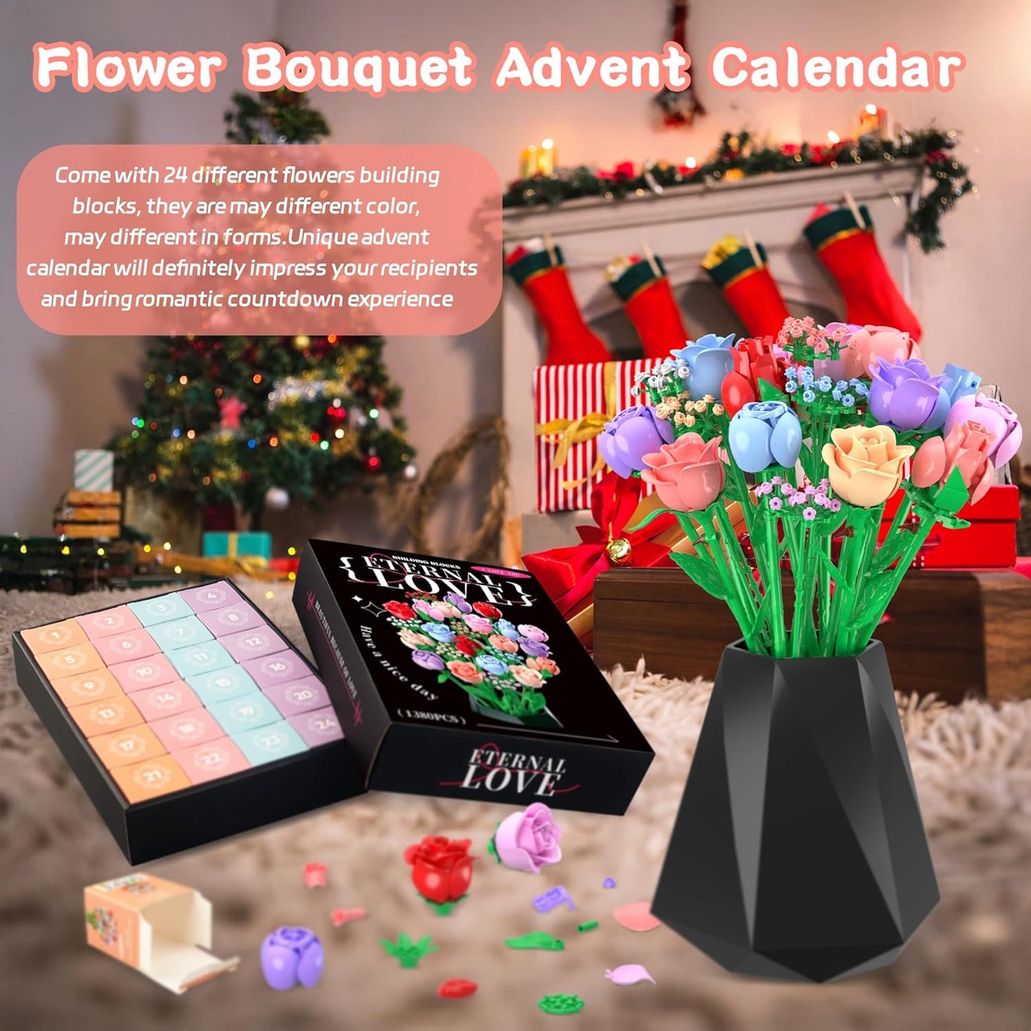 24 Days Flower Bouquet Christmas Advent Calendar 2025