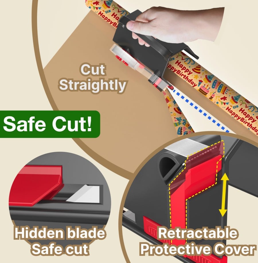 🎅Christmas Pre Sale - 49% OFF🎁Wrapping Paper Cutter & Tape Dispenser
