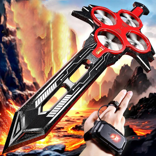 Flying Sword RC Drone Toy – Hand Controlled Light Up Sword Aircraft, Cool High-Tech Remote Control Glider for Kids & Boys