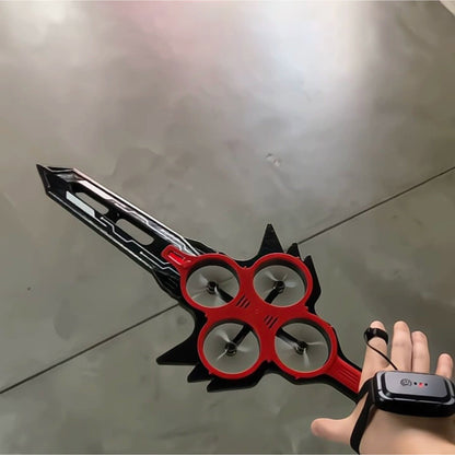 Flying Sword RC Drone Toy – Hand Controlled Light Up Sword Aircraft, Cool High-Tech Remote Control Glider for Kids & Boys