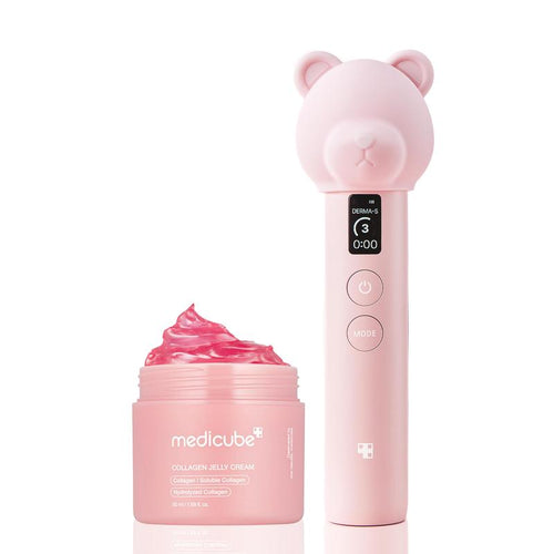 Booster Pro Pink Bear Edition Skincare SETㅣPair Kbeauty Viral Glass Glow Device with Skincare