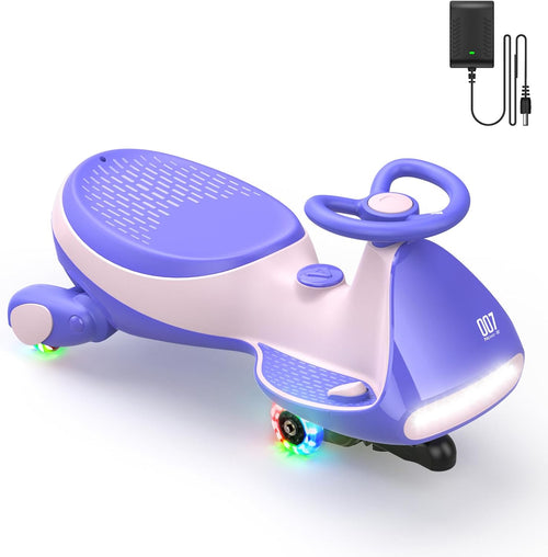 ⏰ LAST DAY 80% OFF 💥 N7 Classic Electric Wiggle Car with Pedal, Rechargeable Battery, Ride on Toys, Swing Car, 2 Speeds, Anti-Rollover, Flashing Light Wheels, Bluetooth, for Ages 3 and Up, 150 Lbs, Pink