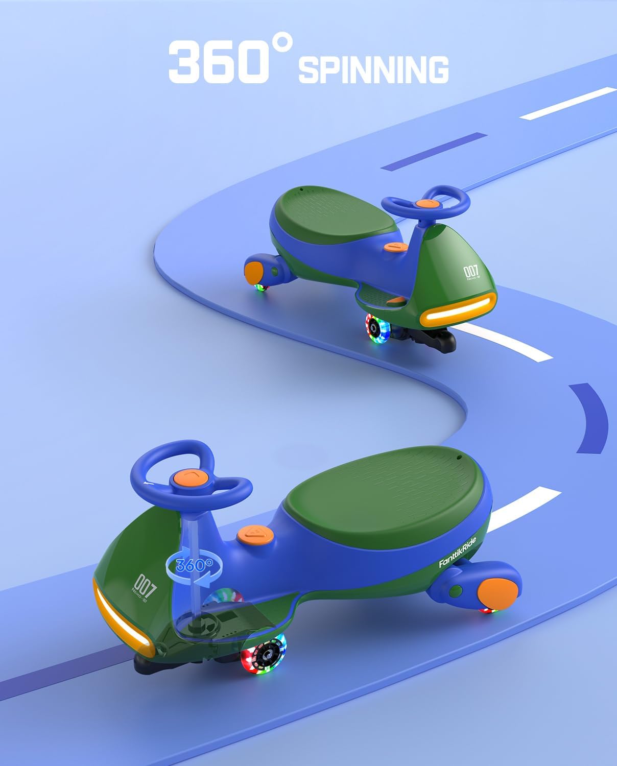 ⏰ LAST DAY 80% OFF 💥 N7 Classic Electric Wiggle Car with Pedal, Rechargeable Battery, Ride on Toys, Swing Car, 2 Speeds, Anti-Rollover, Flashing Light Wheels, Bluetooth, for Ages 3 and Up, 150 Lbs, Pink