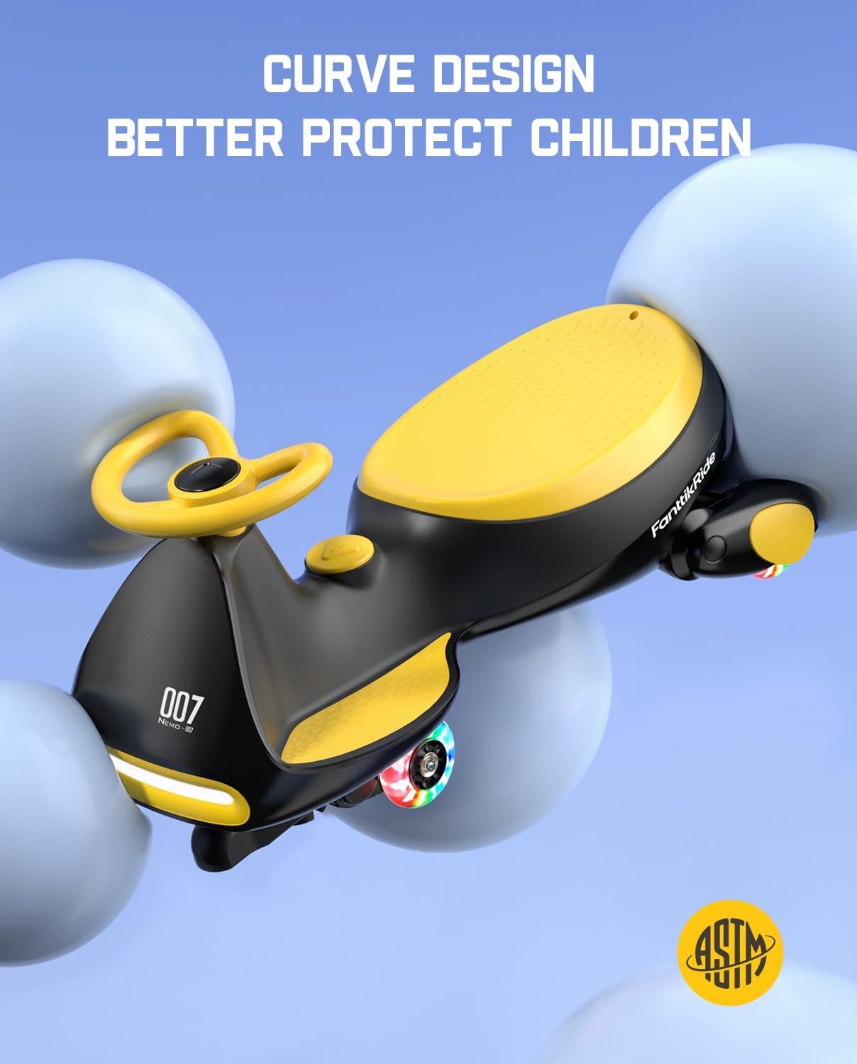 ⏰ LAST DAY 80% OFF 💥 N7 Classic Electric Wiggle Car with Pedal, Rechargeable Battery, Ride on Toys, Swing Car, 2 Speeds, Anti-Rollover, Flashing Light Wheels, Bluetooth, for Ages 3 and Up, 150 Lbs, Pink