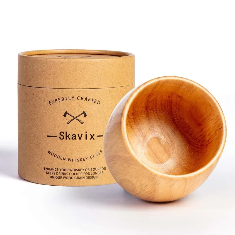 Handmade and Charred Drinking Vessel -Original Wooden Bourbon Drinking Glass