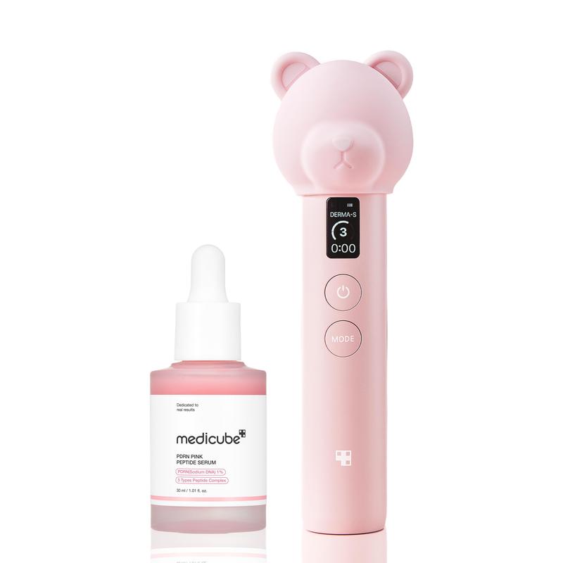 Booster Pro Pink Bear Edition Skincare SETㅣPair Kbeauty Viral Glass Glow Device with Skincare