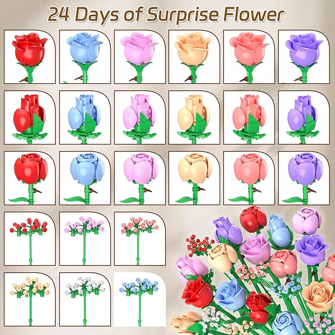24 Days Flower Bouquet Christmas Advent Calendar 2025