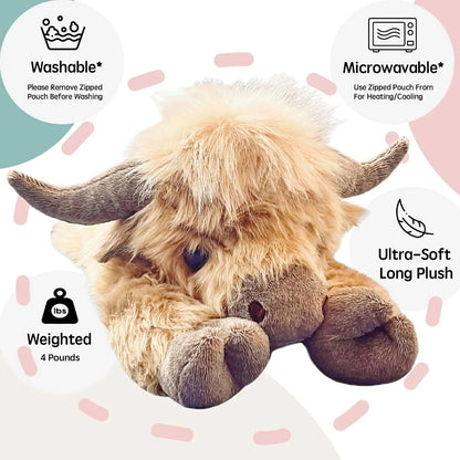 ⏰Christmas Limited Sale!!🎄90K+ SOLD! 🎁✨Cute Cartoon Highland Cow Stuffed Toy