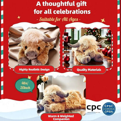 ⏰Christmas Limited Sale!!🎄90K+ SOLD! 🎁✨Cute Cartoon Highland Cow Stuffed Toy