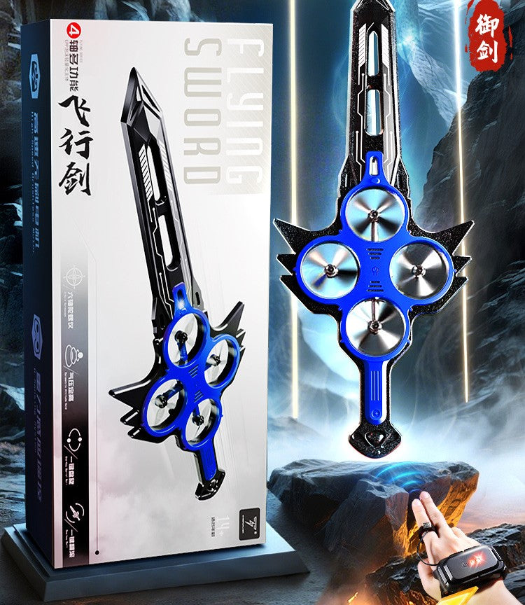 Flying Sword RC Drone Toy – Hand Controlled Light Up Sword Aircraft, Cool High-Tech Remote Control Glider for Kids & Boys