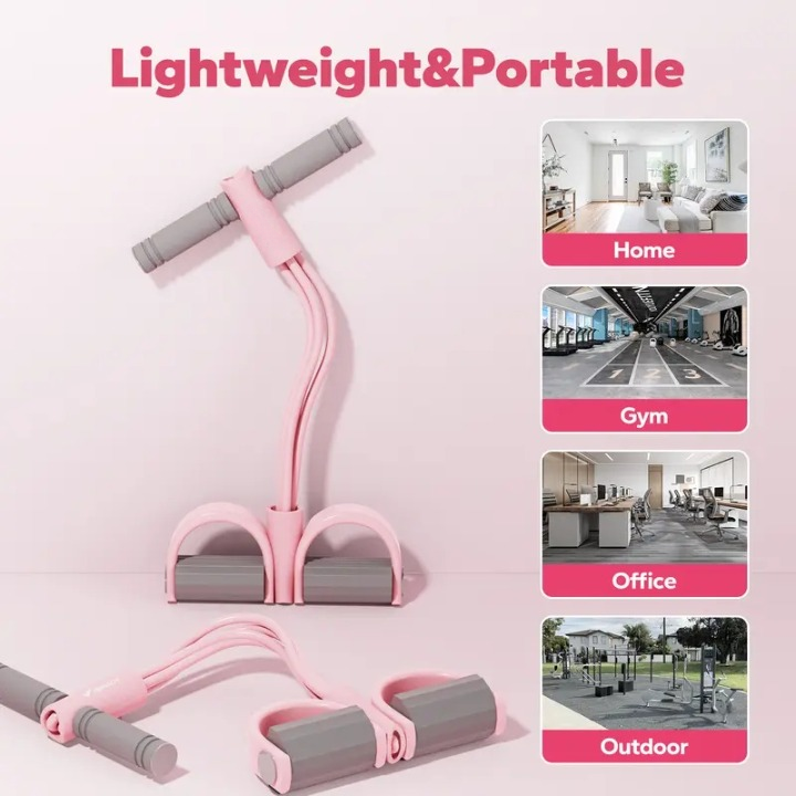 21 Fitness Resistance Bands-4 Tube Pedal Ankle Puller