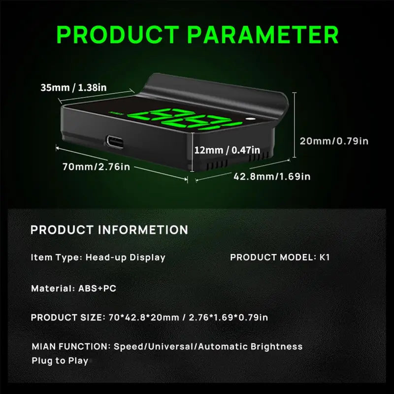 Head up Display Car GPS Digital Speedometer